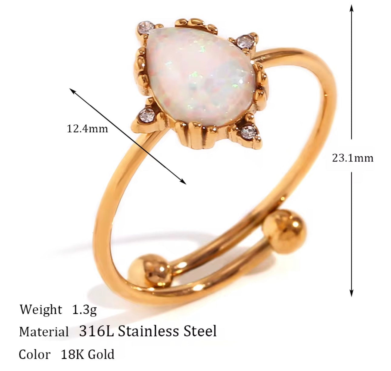 Custom Shaped Sparkly Ring