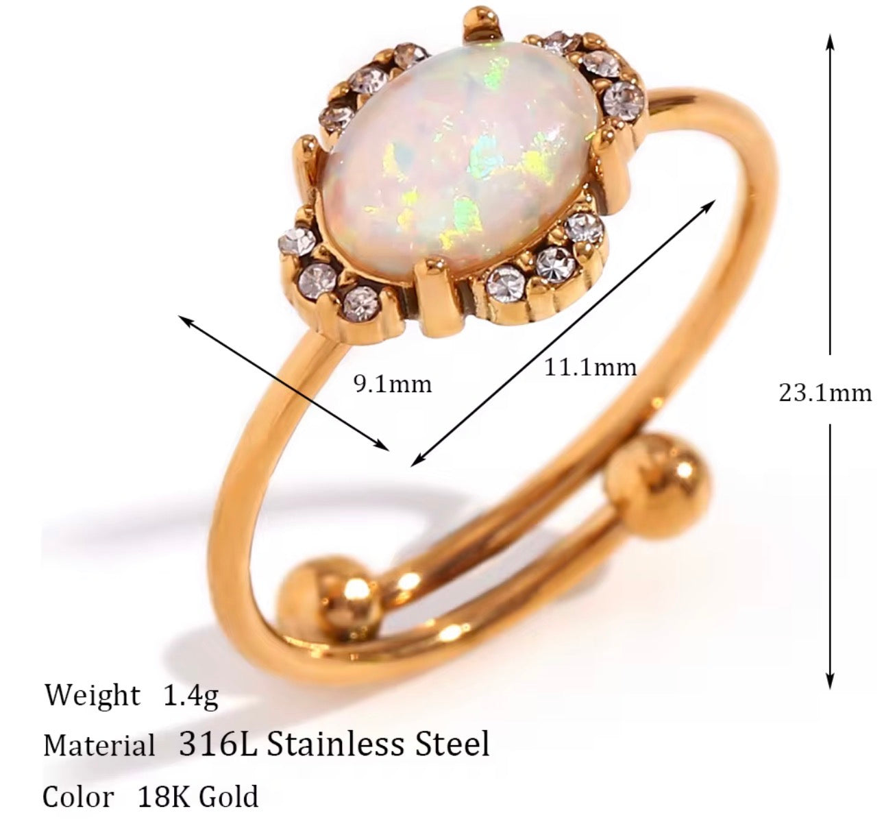 Custom Shaped Sparkly Ring