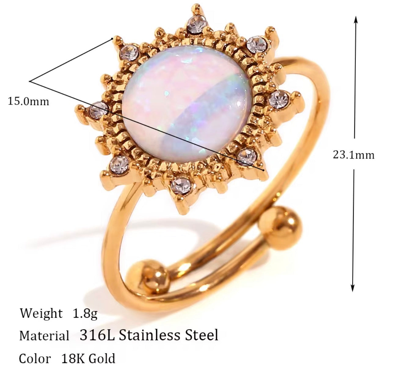 Custom Shaped Sparkly Ring