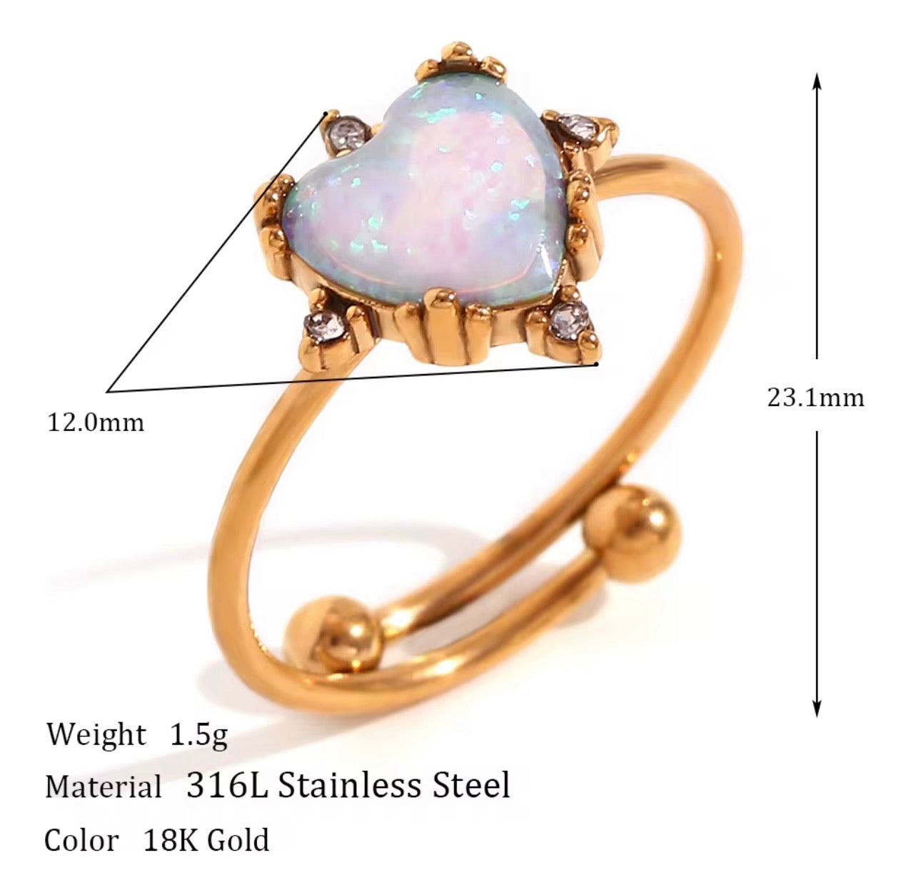 Custom Shaped Sparkly Ring