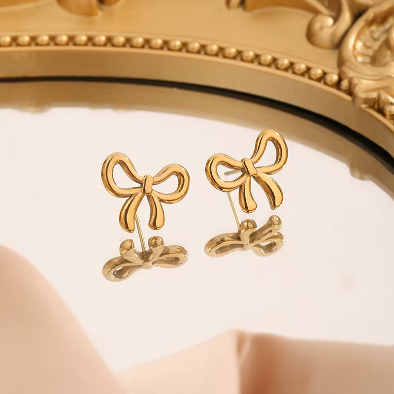 Gold Bow Earrings