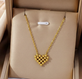 Gold Pixel Heart Necklace